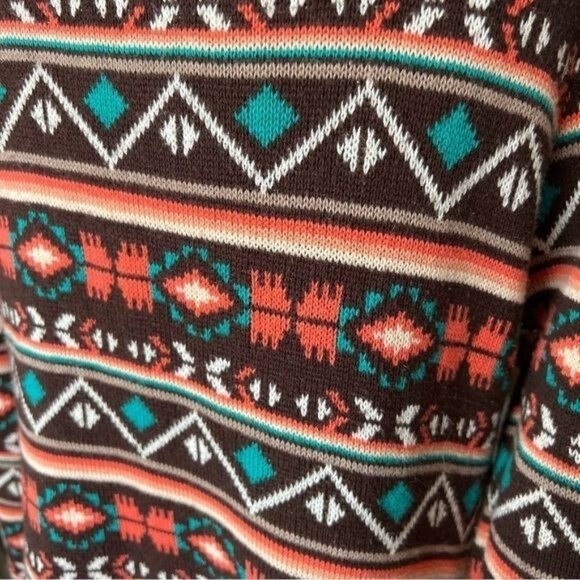 Powder River Outfitters Womens Ruffle Knit Cardigan Size L Brown Southwestern Pr - Picture 9 of 11